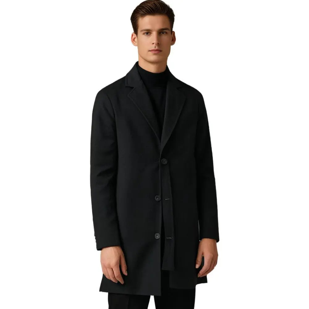 Men Wool Blend Overcoat
