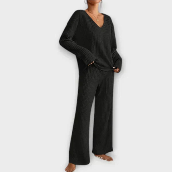 Women 2 Piece Striped Lounge Set