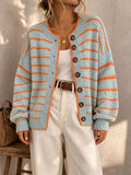 Women Oversized Striped Cardigan