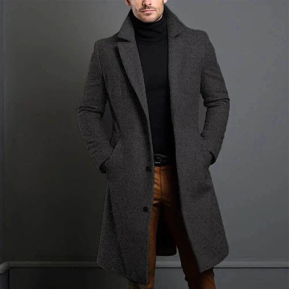Men Wool Blend Overcoat