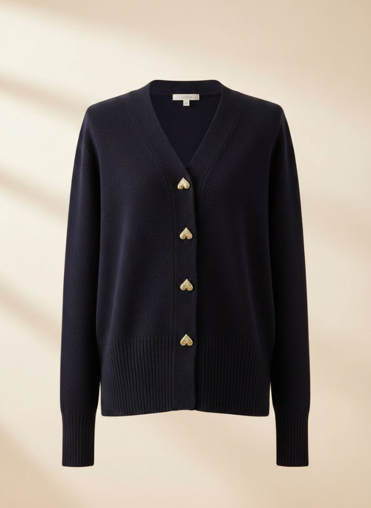 Women Wool Button Cardigan