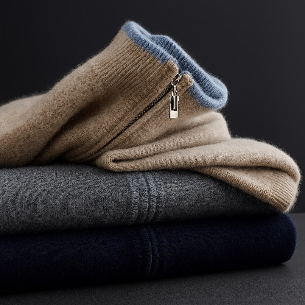 Men Merino Wool Zip Jacket