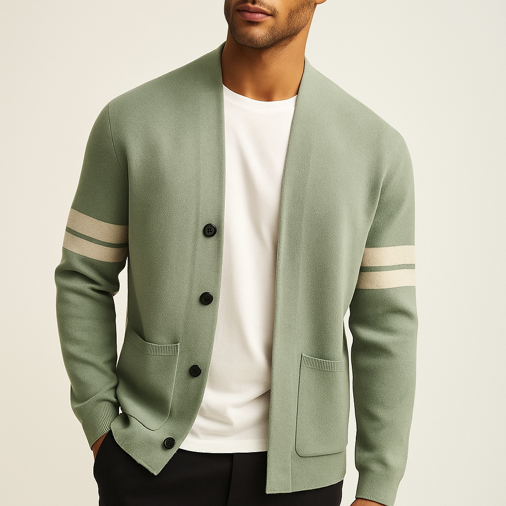 Men Merino Wool Knit Cardigan