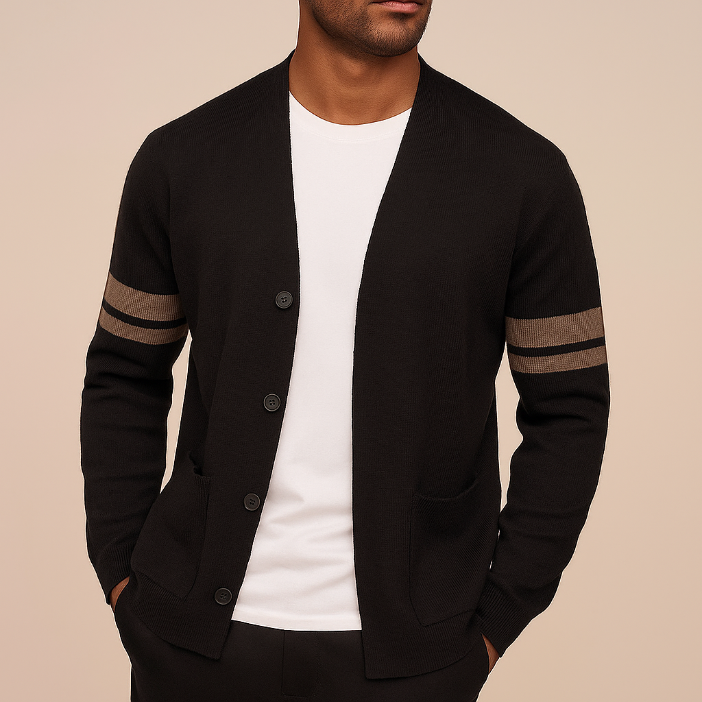 Men Merino Wool Knit Cardigan