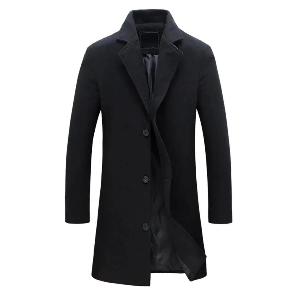 Men Wool Blend Overcoat