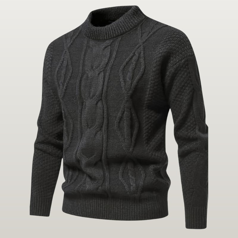 Men Cable Knit Sweater - Gray