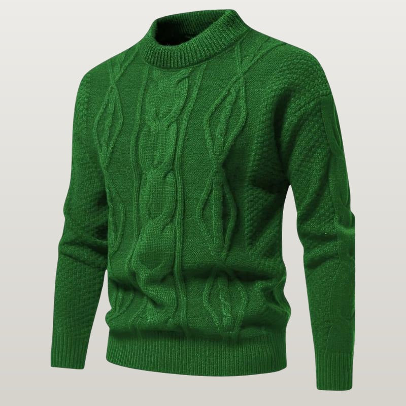 Men Cable Knit Sweater - Green