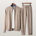 Men 2 Piece Cashmere Tracksuit Set - Camel