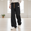 Men Corduroy Wide Leg Pants - Black
