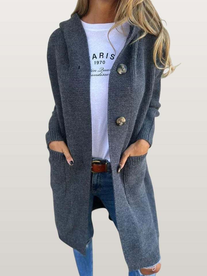 Women Ribbed Duster Cardigan - Gray
