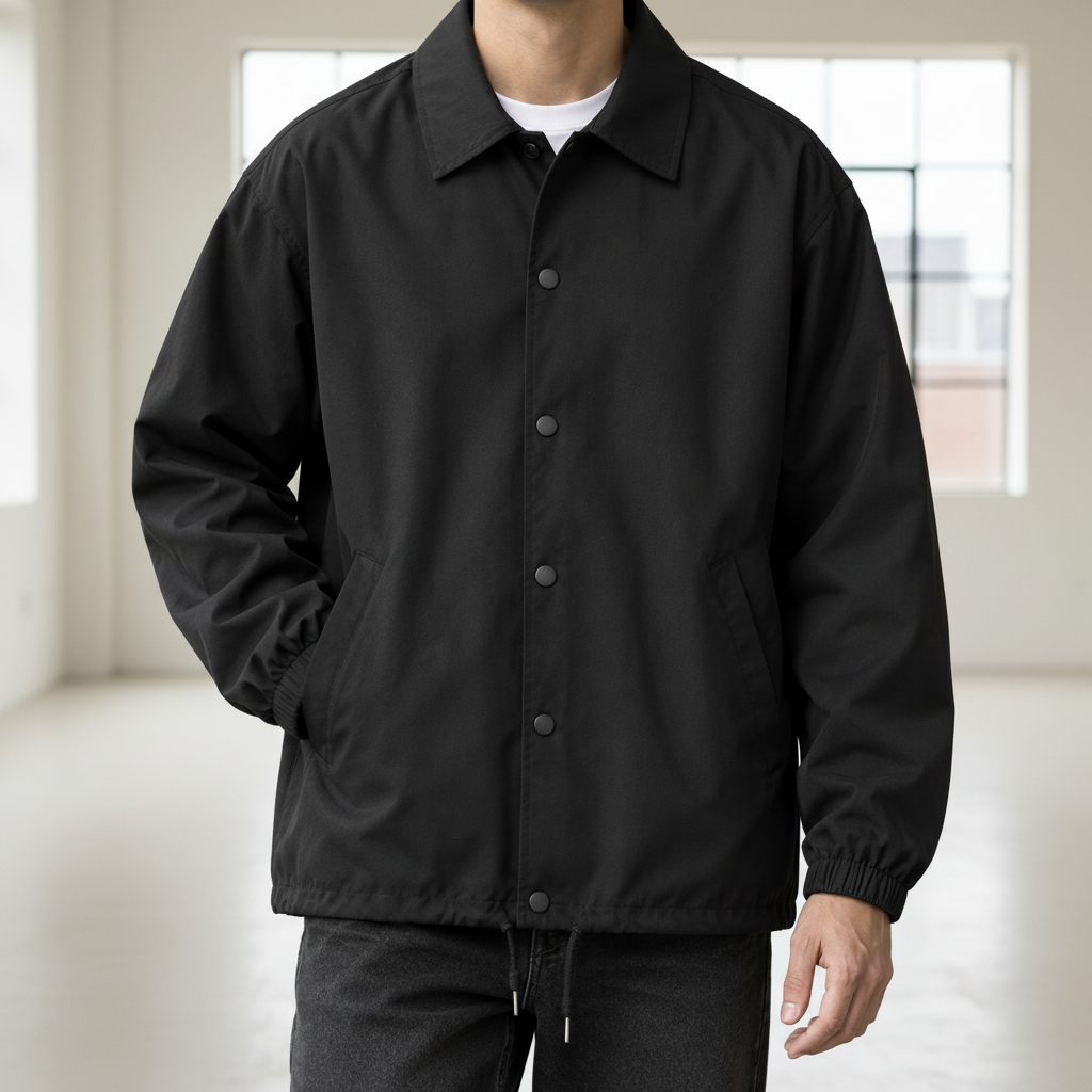 Men Coach Jacket - Black