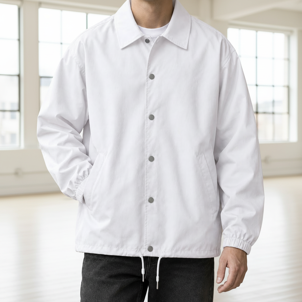 Men Coach Jacket - White