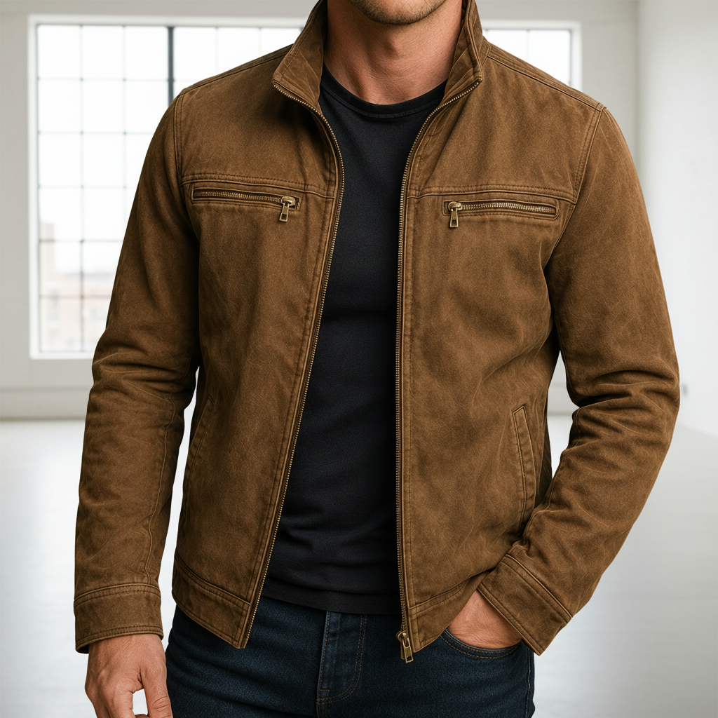 Men Military Jacket - Brown