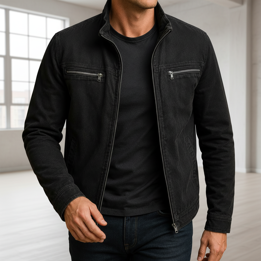 Men Military Jacket - Black