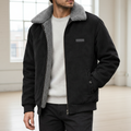 Men Lined Corduroy Jacket - Black