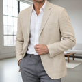 Men Linen Blazer - Cream