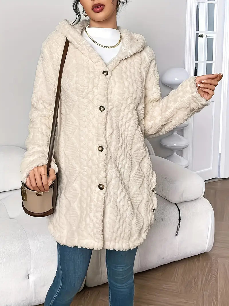 Women Quilted Hooded Cardigan