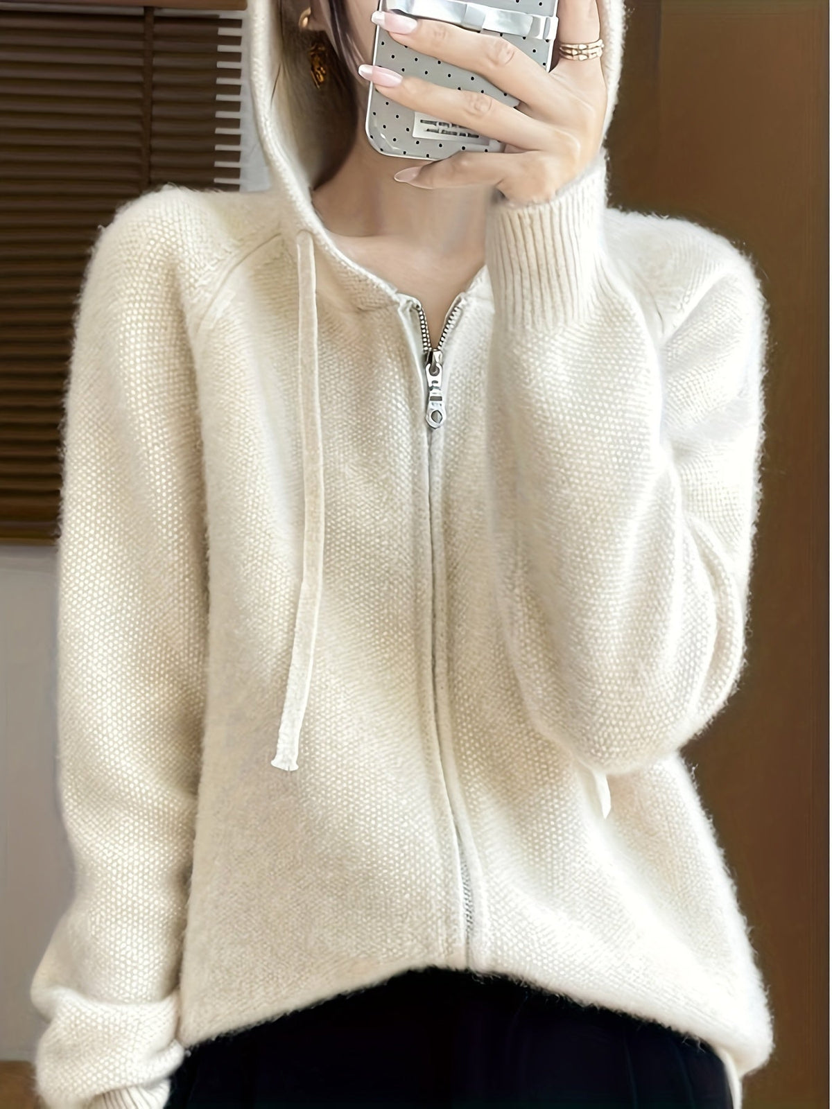 Women Hooded Zip Cardigan