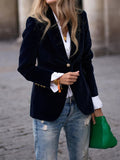 Women Velvet Slim Fit Blazer