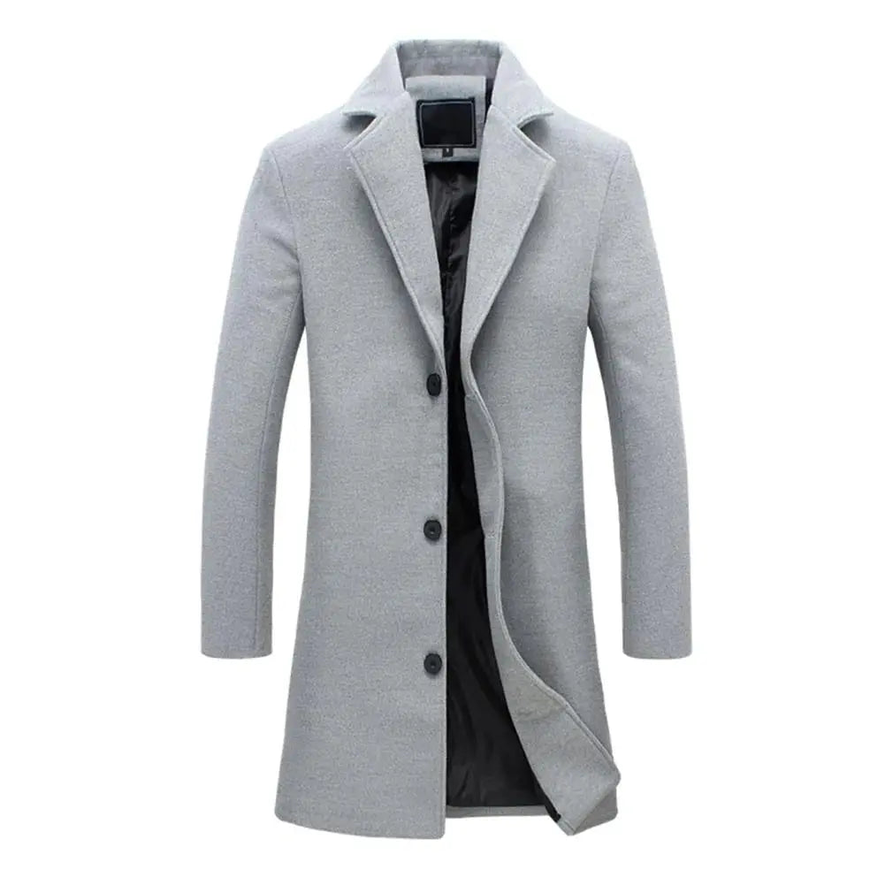 Men Wool Blend Overcoat