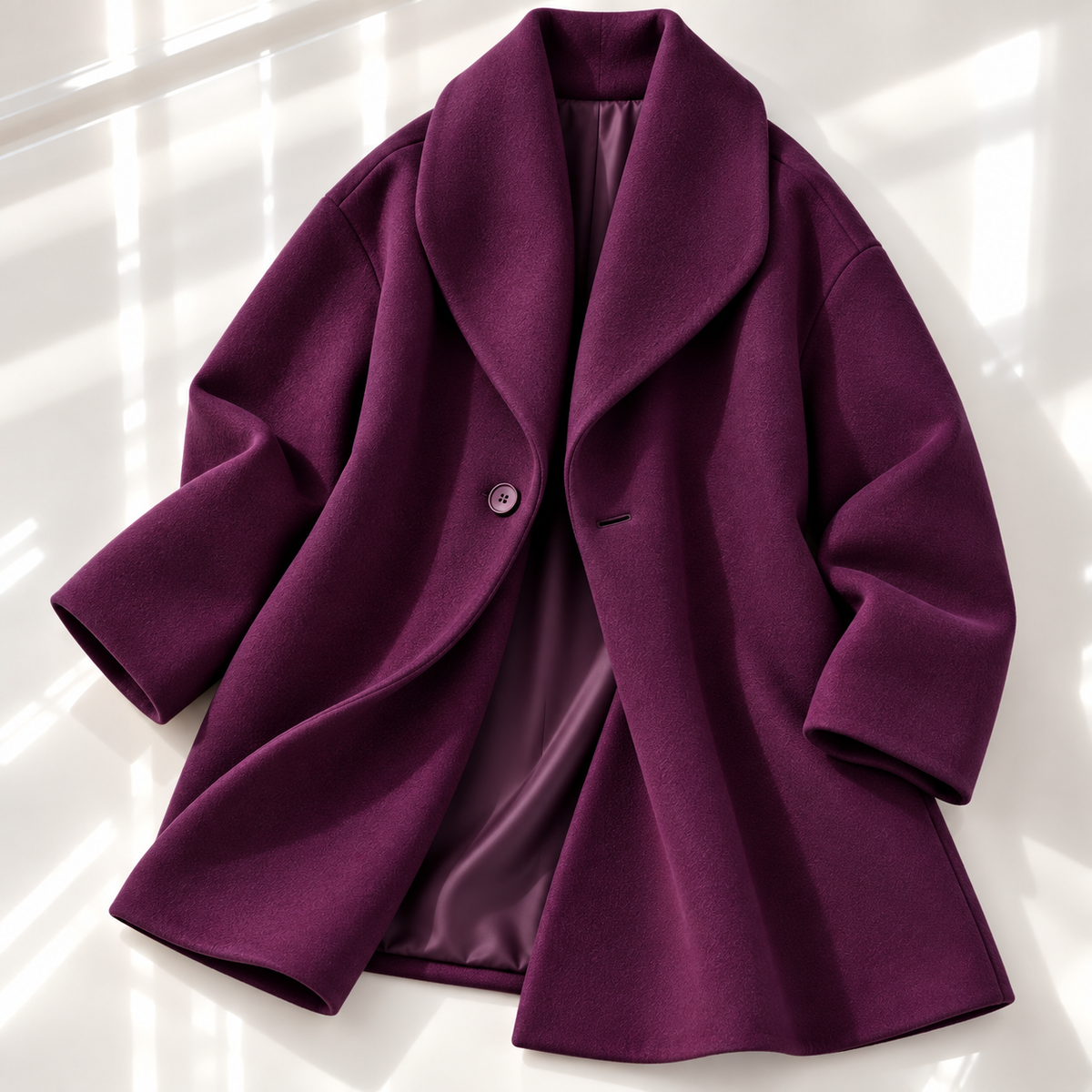 Women Shawl Collar Swing Coat
