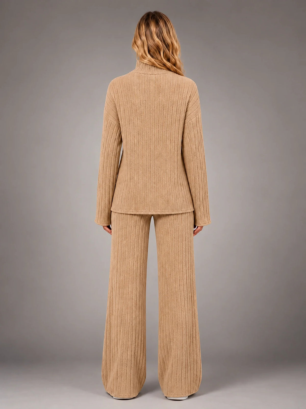 Women 2 Piece Ribbed Lounge Set