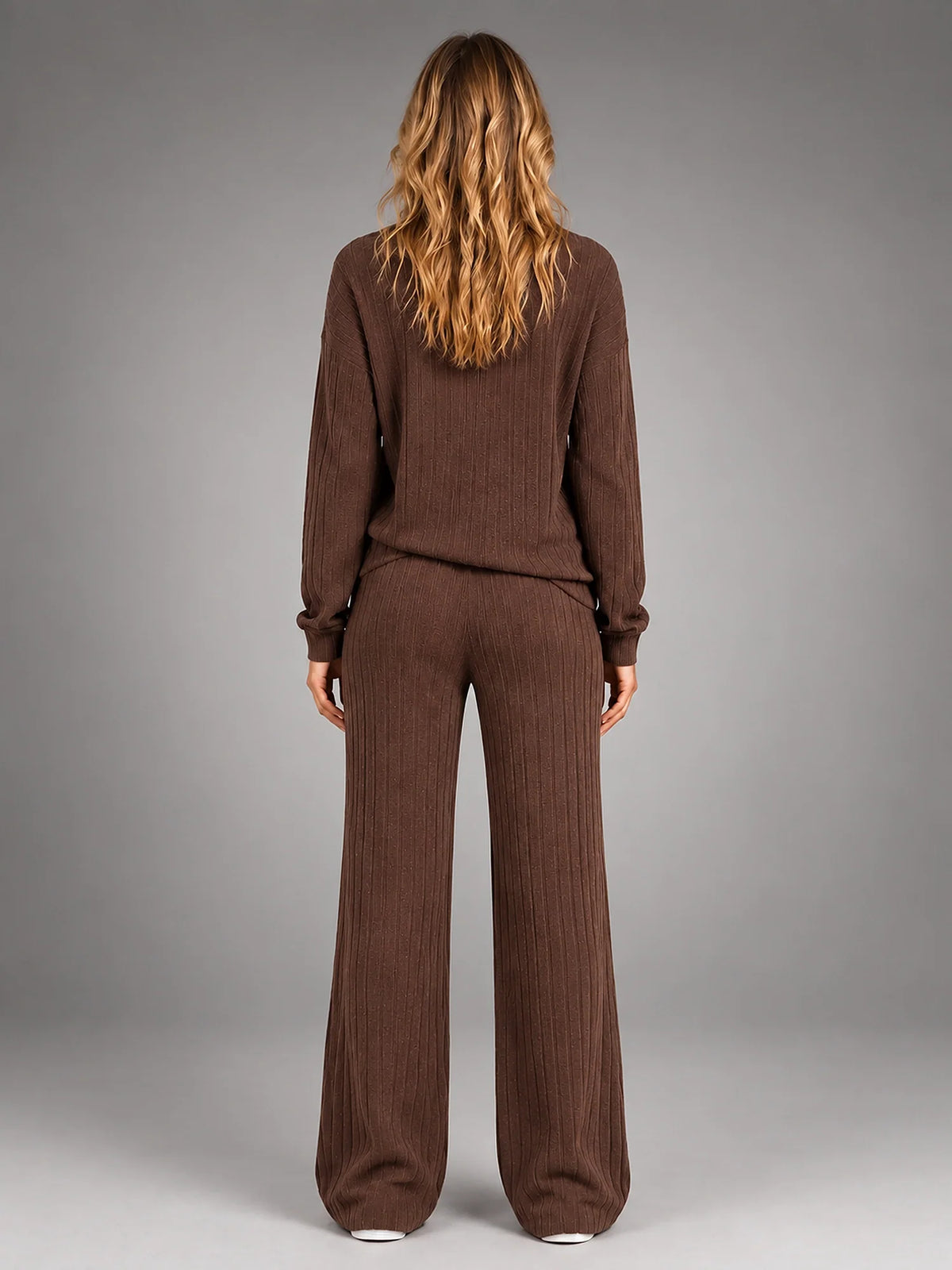 Women 2 Piece Ribbed Lounge Set