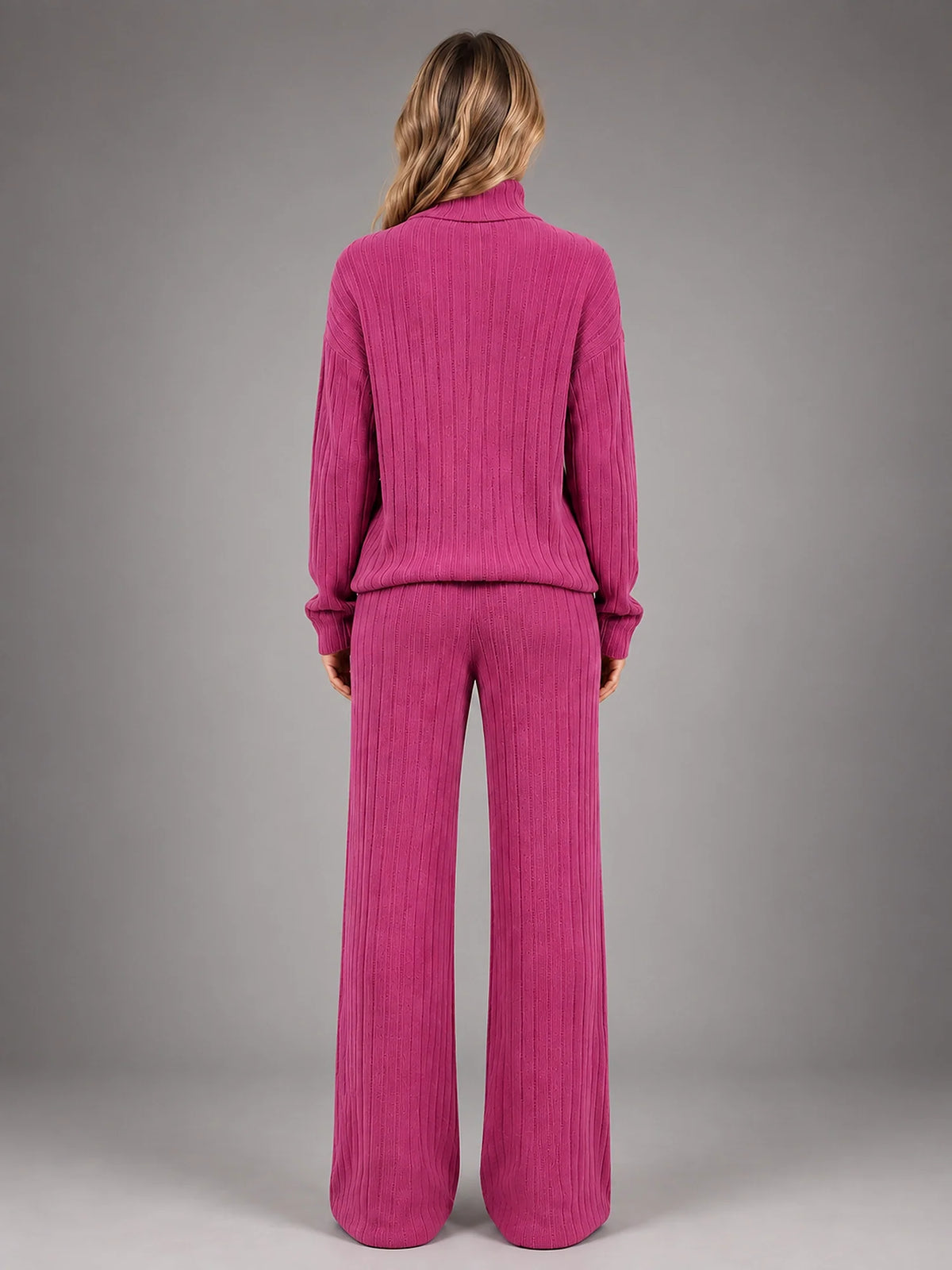 Women 2 Piece Ribbed Lounge Set