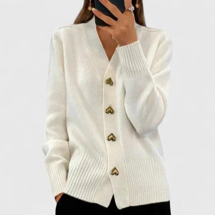 Women V Neck Cashmere Cardigan