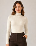 Women Ribbed Turtleneck Sweater