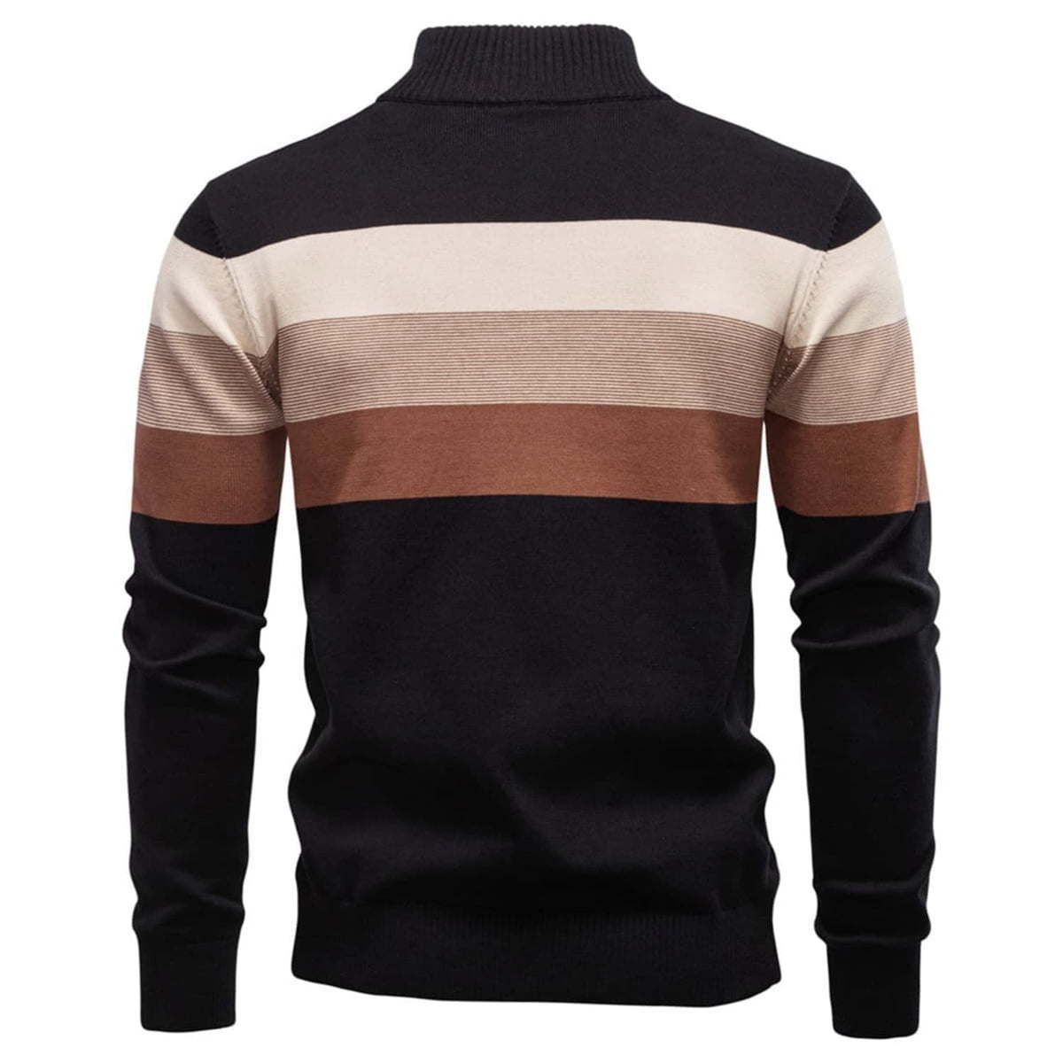 Men Colorblock Quarter Zip Sweater