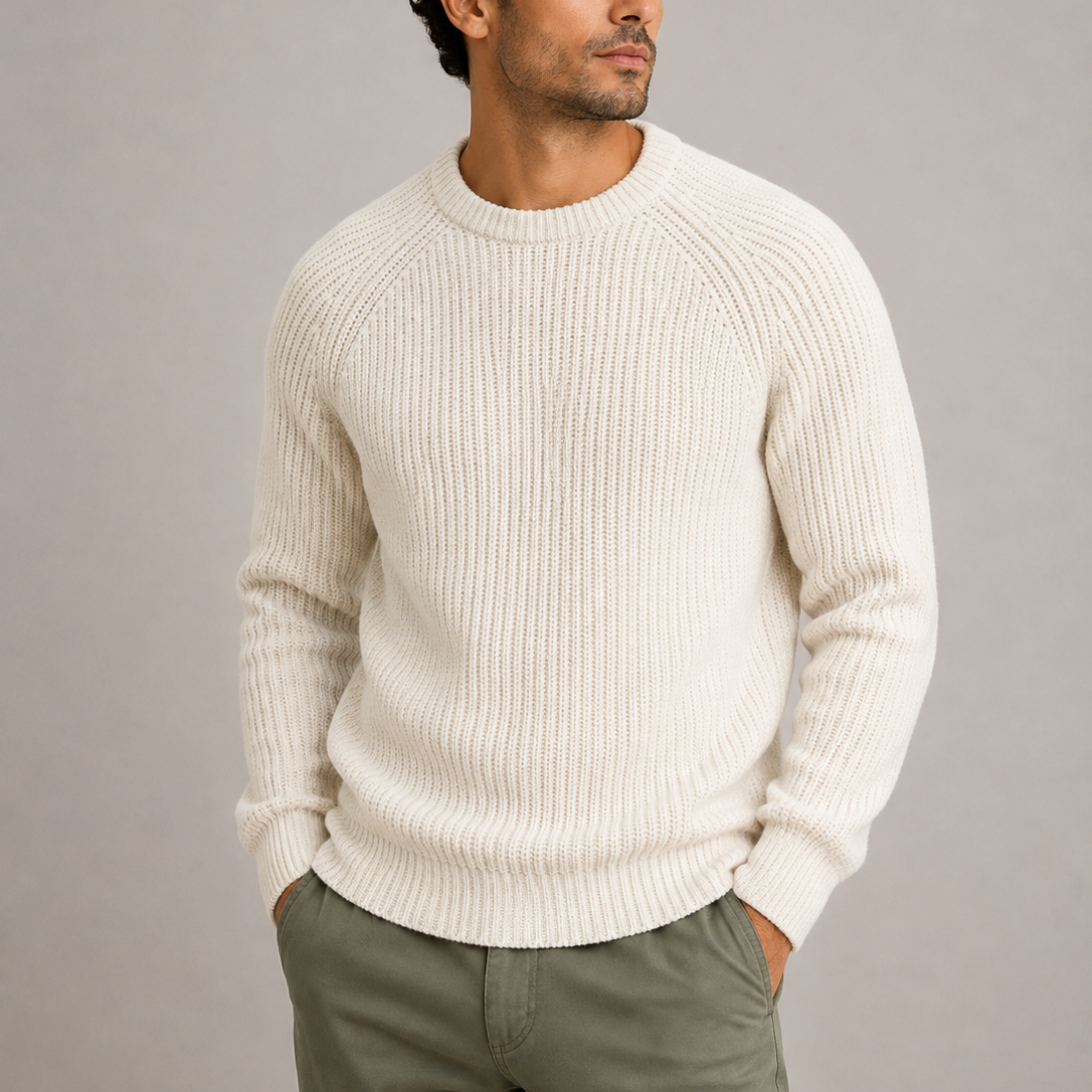 Men Fisherman Rib Sweater