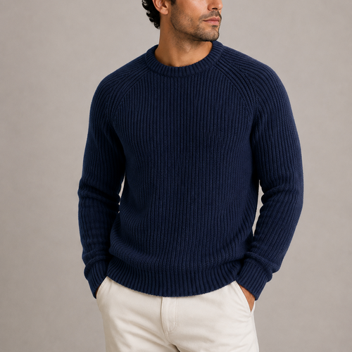 Men Fisherman Rib Sweater