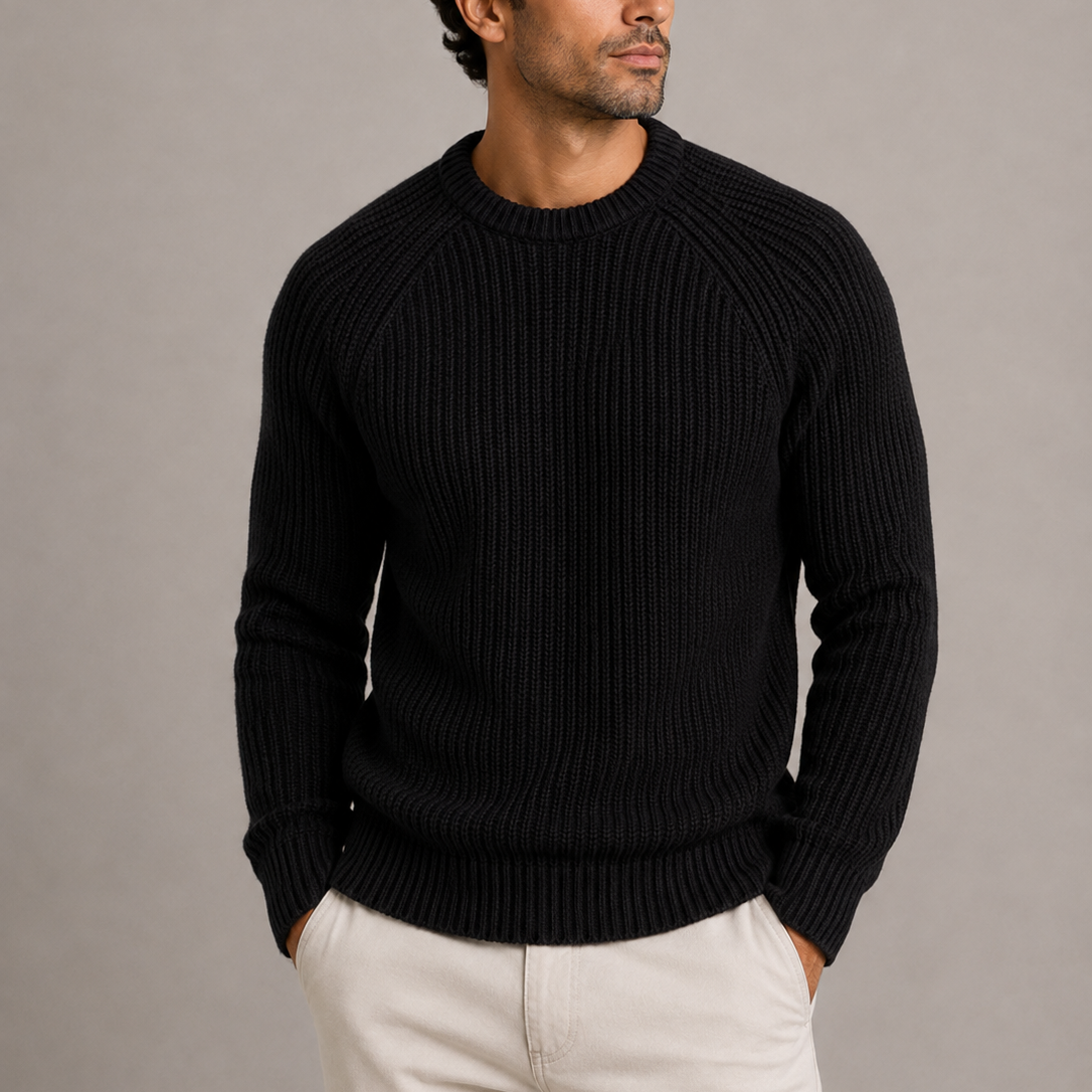 Men Fisherman Rib Sweater