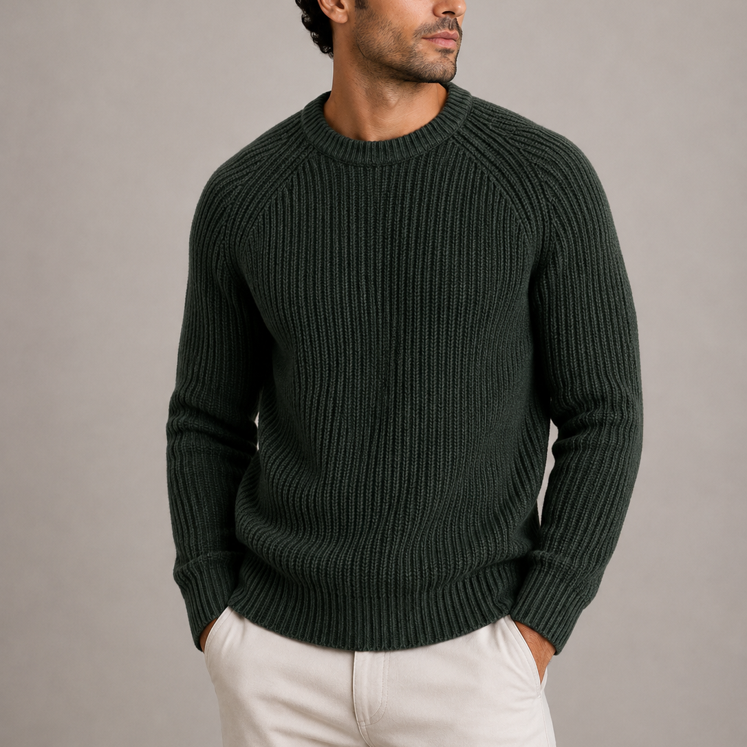 Men Fisherman Rib Sweater