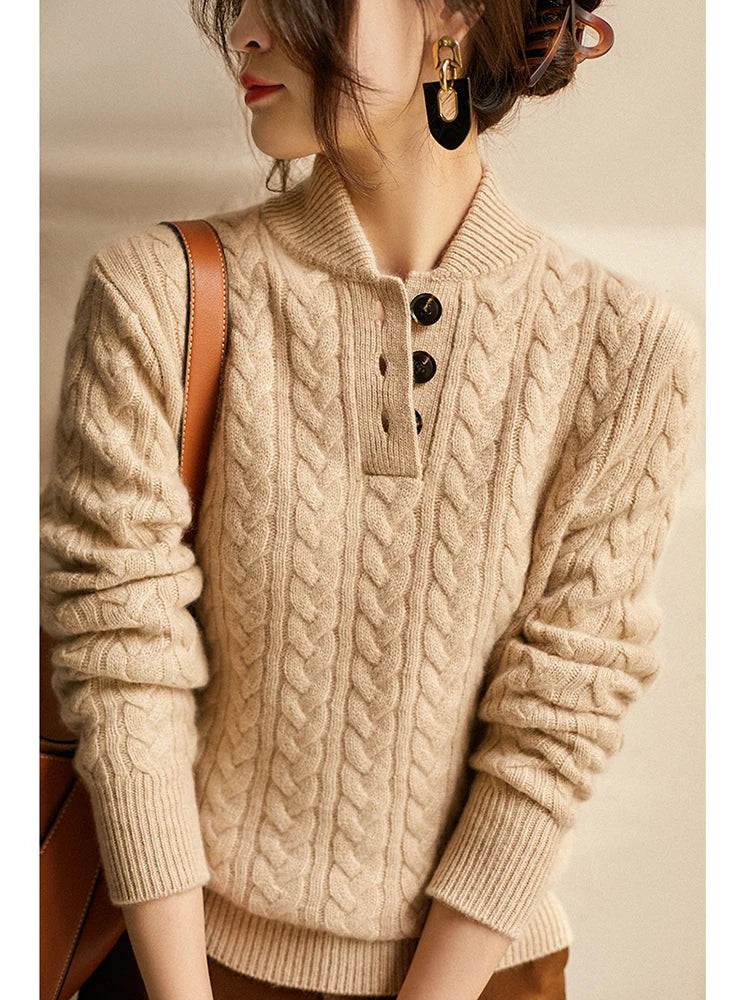 Women Cable Knit Sweater