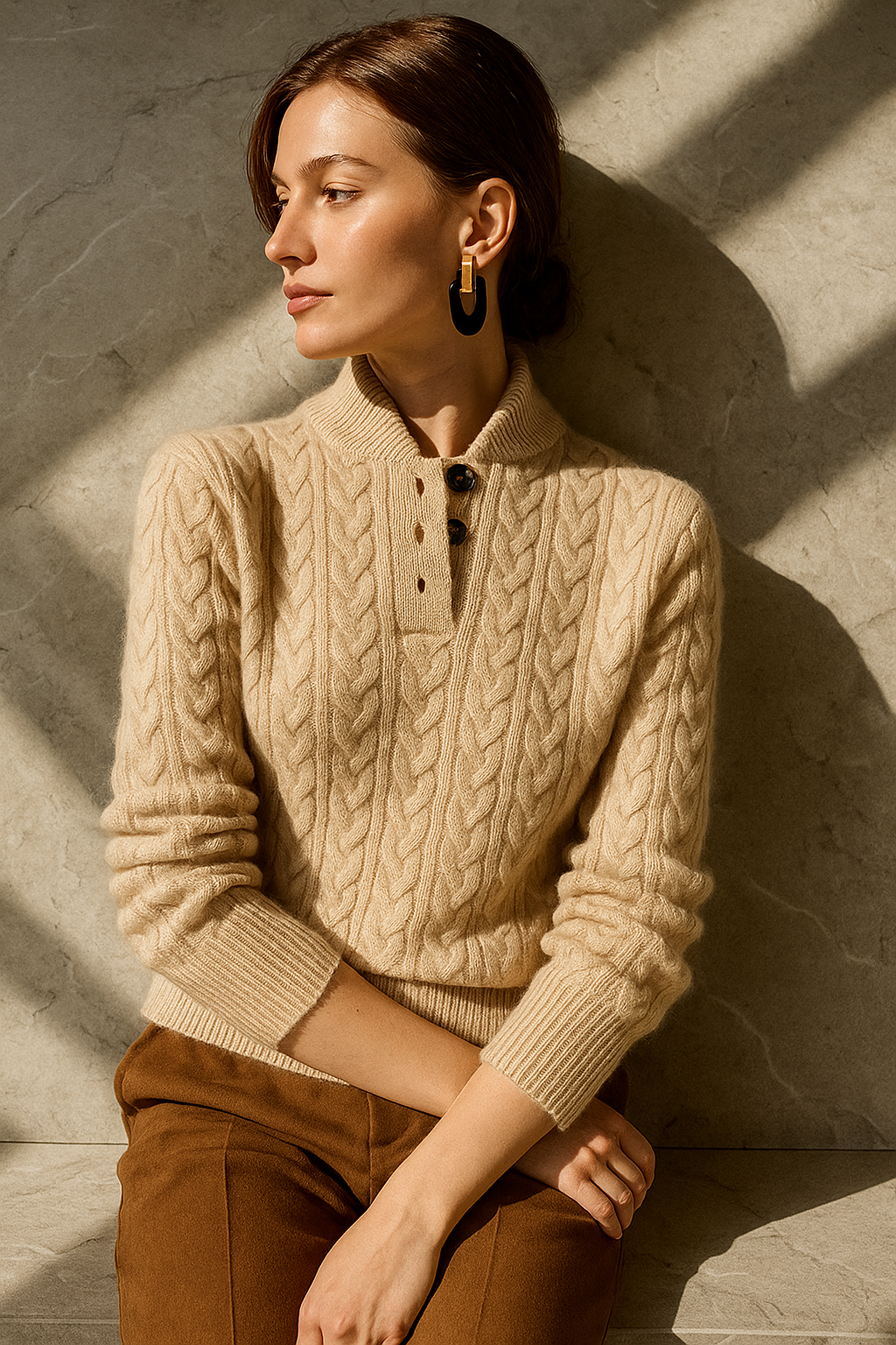 Women Cable Knit Sweater