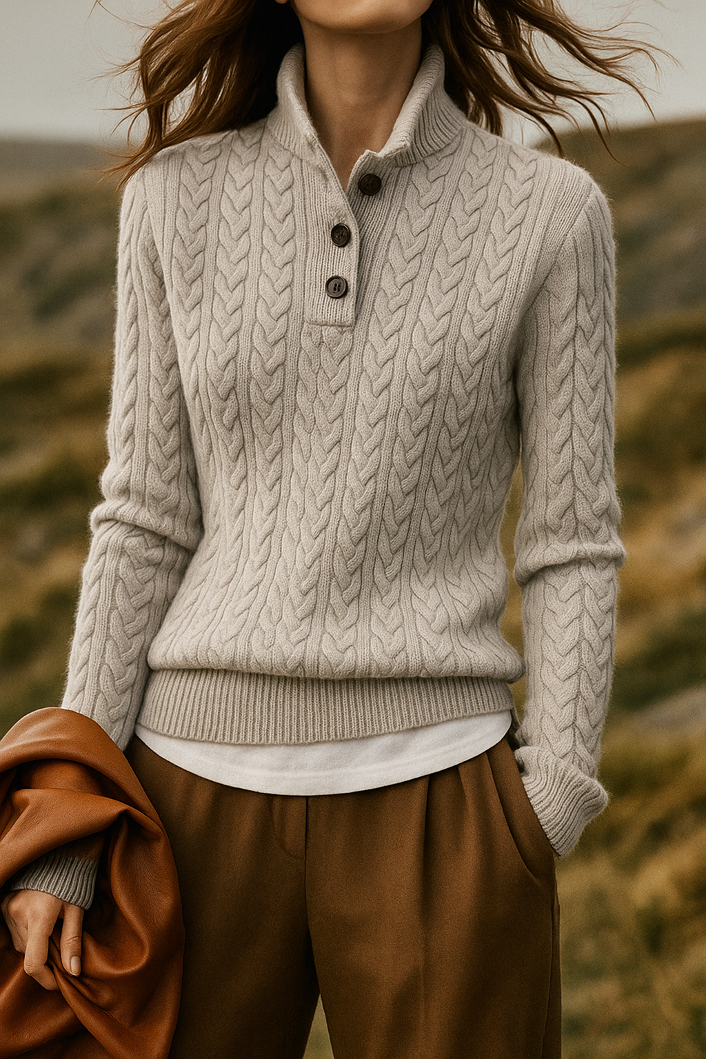 Women Cable Knit Sweater