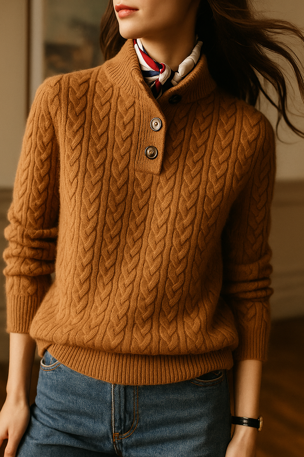 Women Cable Knit Sweater