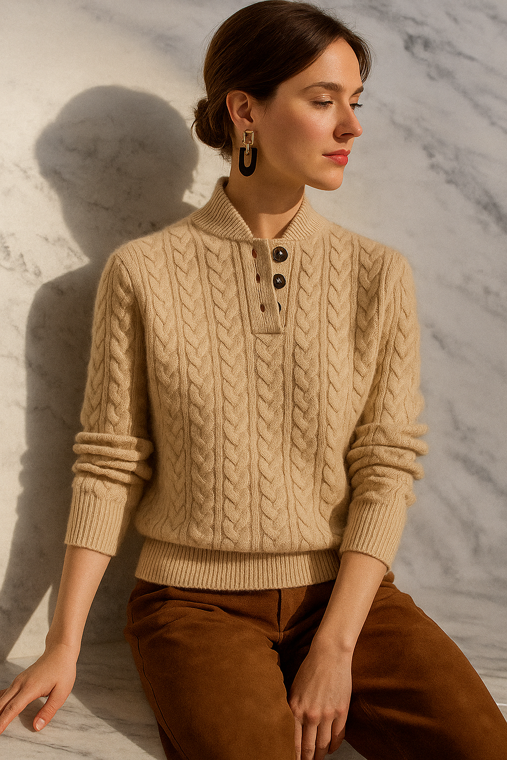 Women Cable Knit Sweater