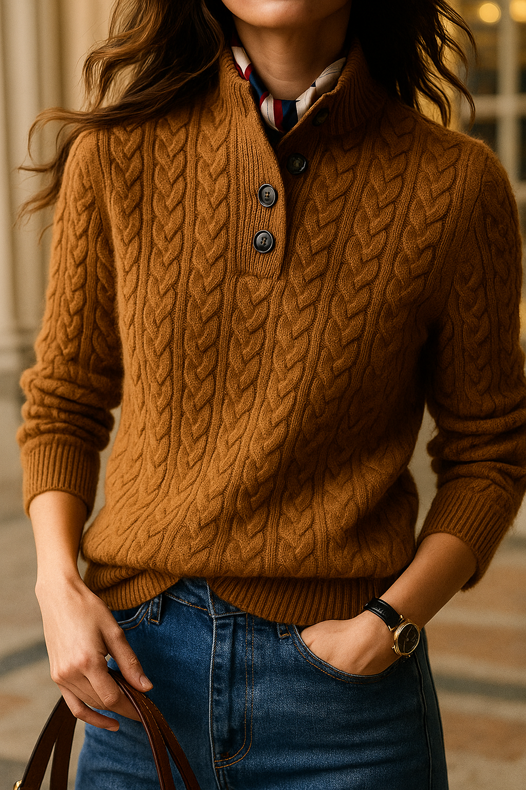 Women Cable Knit Sweater