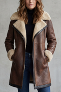 Women Shearling Lined Longline Coat