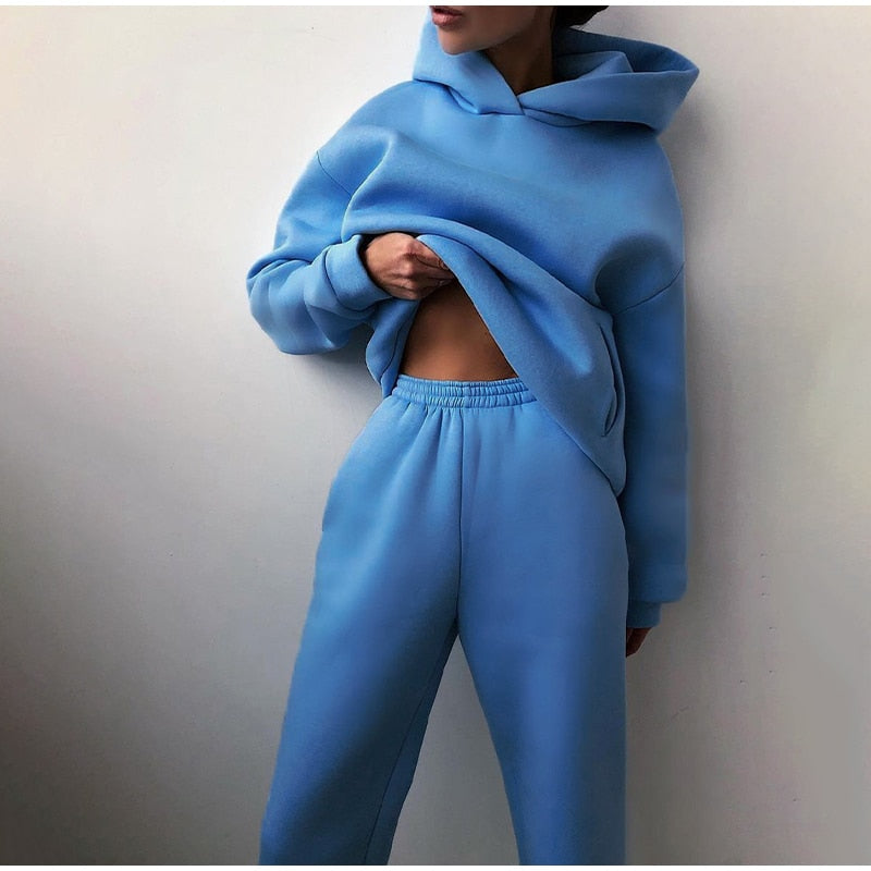 Women 2 Piece Hoodie Lounge Set