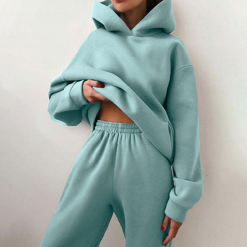 Women 2 Piece Hoodie Lounge Set
