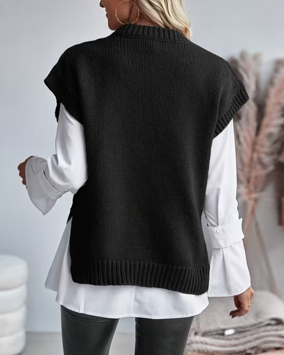 Women Cable Knit Sweater Vest