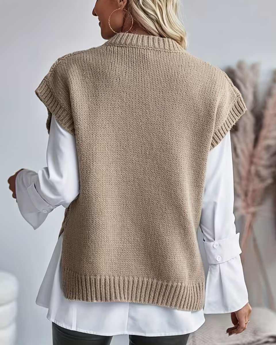 Women Cable Knit Sweater Vest