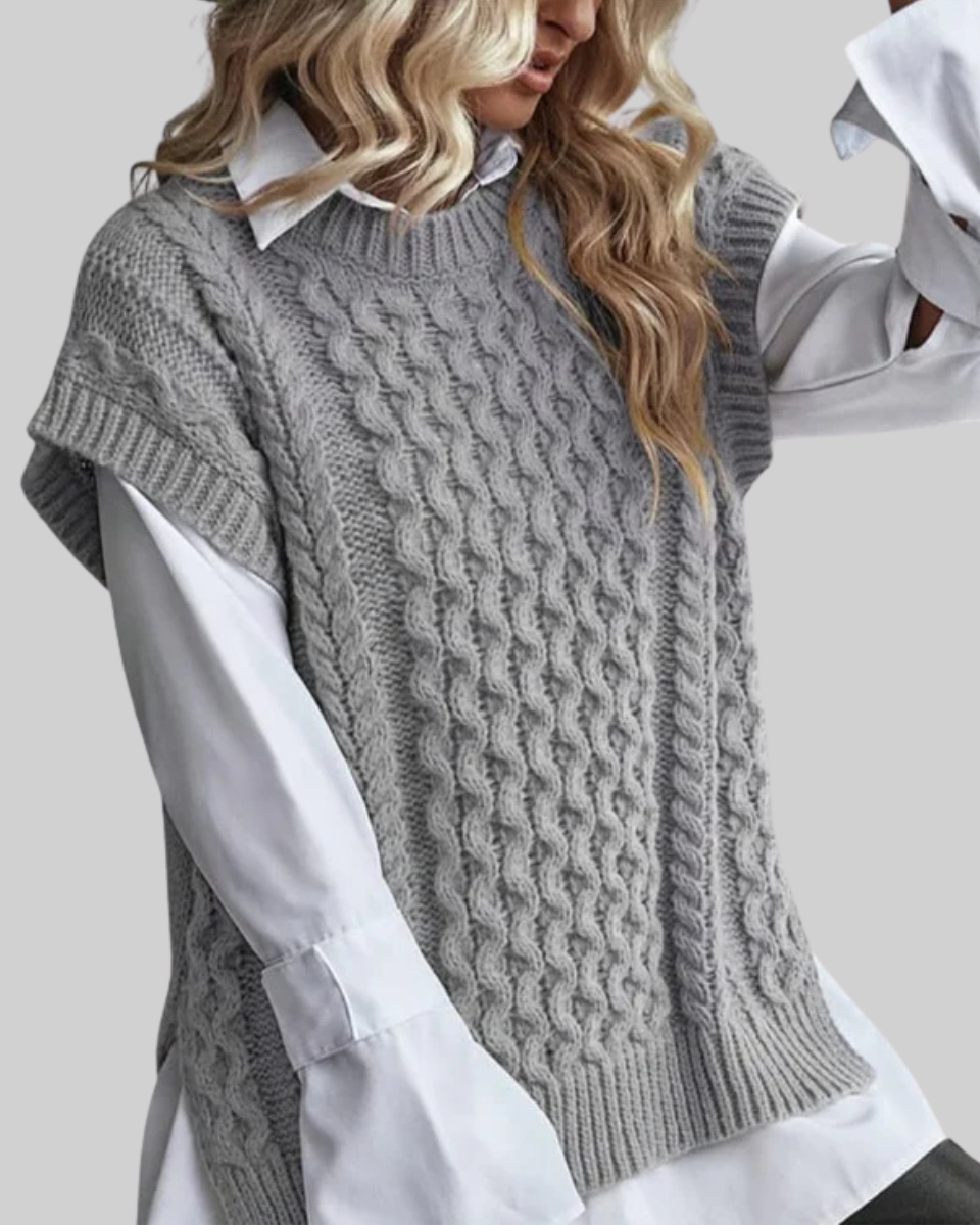 Women Cable Knit Sweater Vest