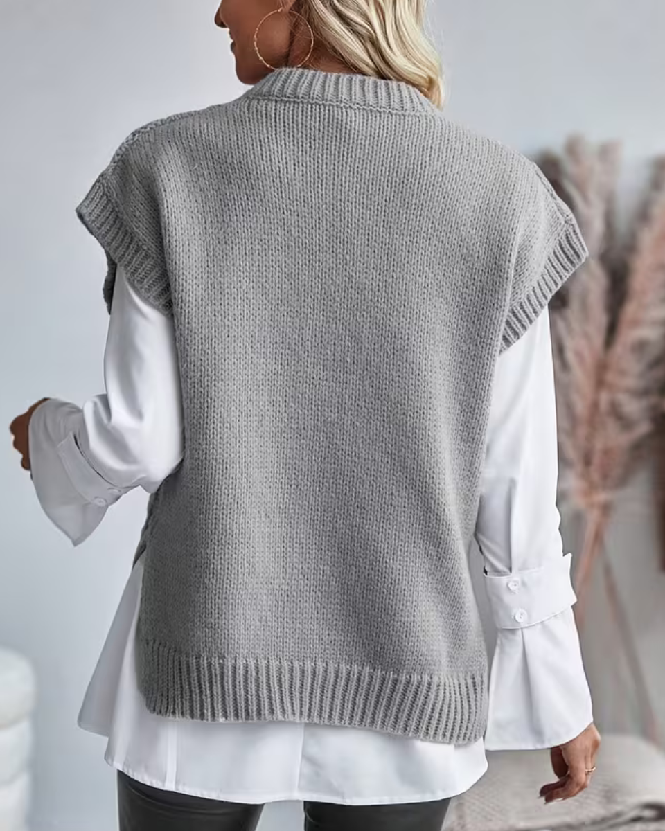 Women Cable Knit Sweater Vest