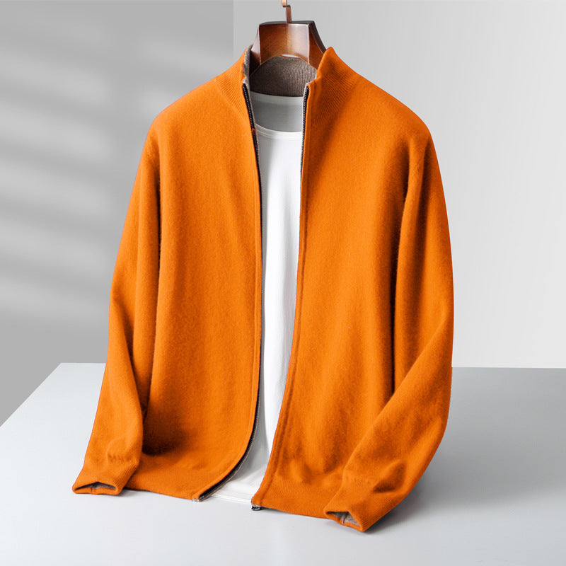 Men Cashmere Zip Cardigan