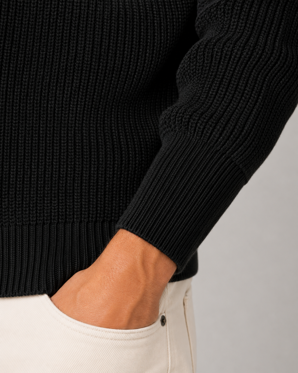 Men Quarter Zip Mock Neck Sweater